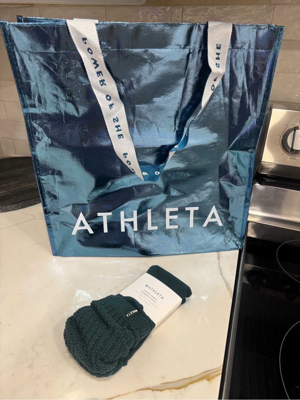 NWT! Athleta socks & Bag